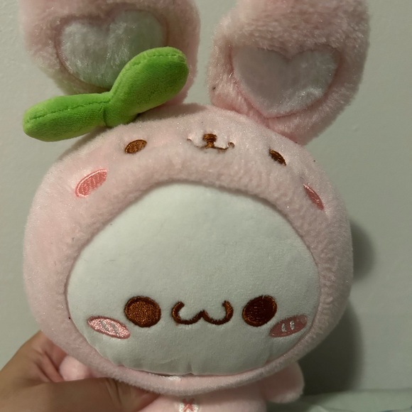 Cute pink bunnies with a strawberry onesie - Picture 4 of 5